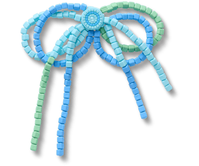 Blue and Green Beaded Bow