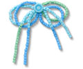 Blue and Green Beaded Bow