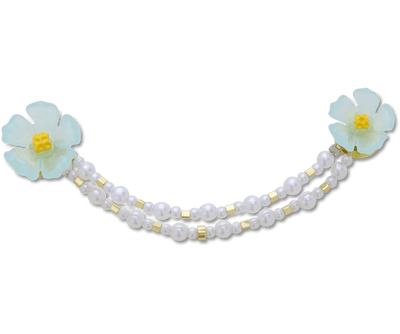 Blue Flower and Pearl Chain