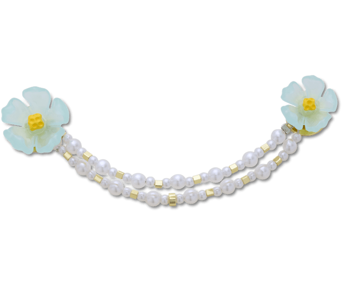 Blue Flower and Pearl Chain