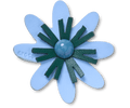 Faux Leathe r Blue Flower