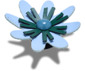 Faux Leathe r Blue Flower