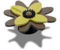 Faux Leathe r Green Flower
