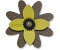 Faux Leathe r Green Flower