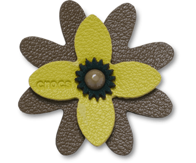Faux Leathe r Green Flower