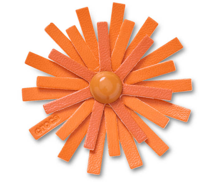Faux Leathe r Orange Flower