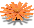 Faux Leathe r Orange Flower