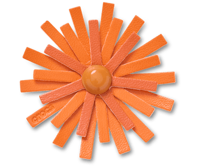 Faux Leathe r Orange Flower