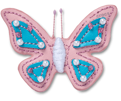Faux Leathe r Pink Butterfly