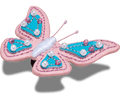 Faux Leathe r Pink Butterfly