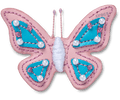 Faux Leathe r Pink Butterfly