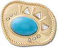 Gold and Turquoise Oval