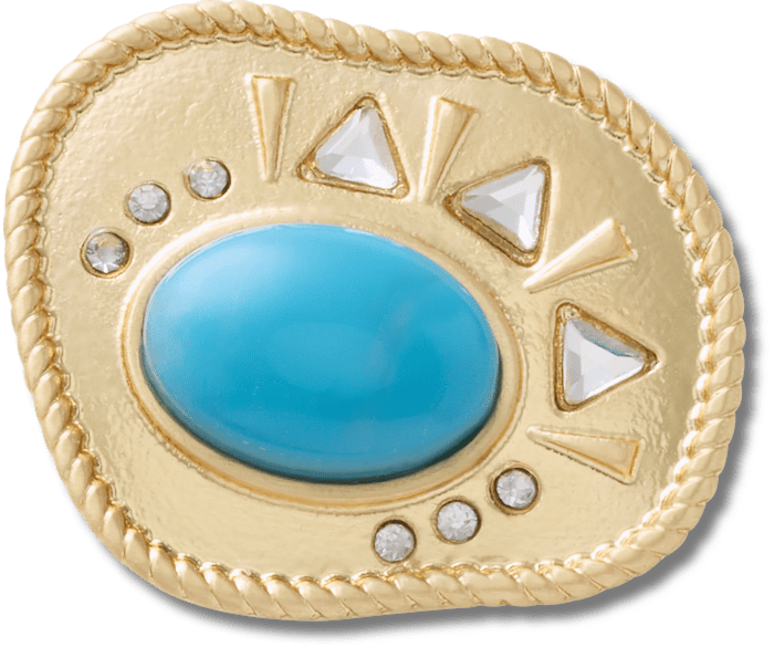 Gold and Turquoise Oval