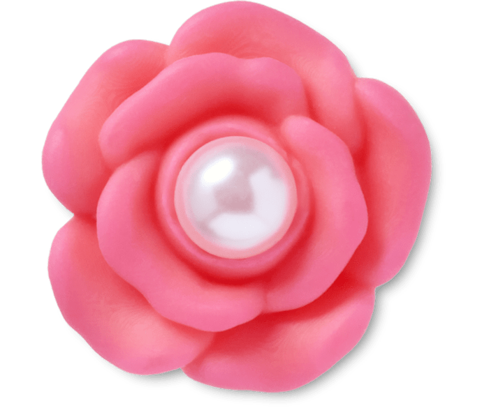 Pink Flower With Pearl Center