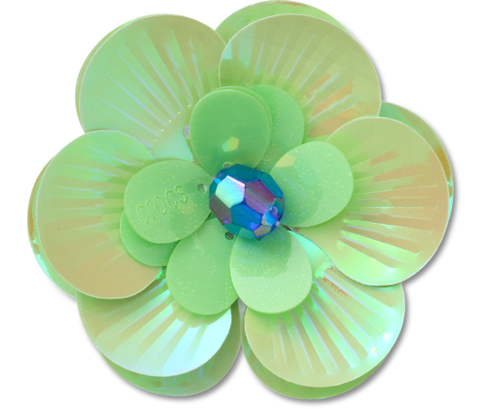 Sequin Green Flower
