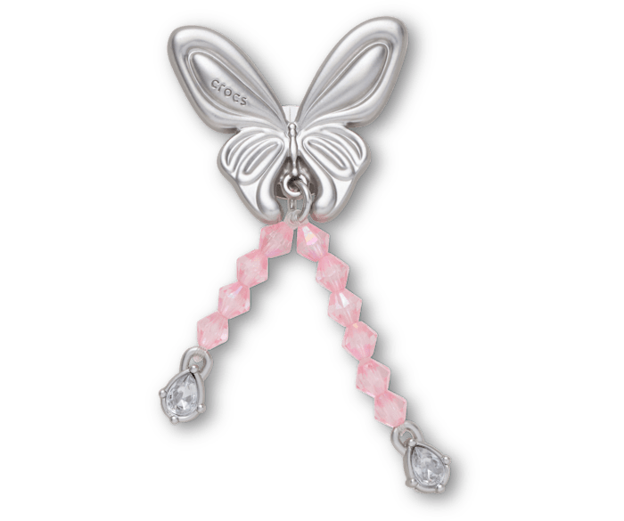 Silver Beaded Meta Butterfly