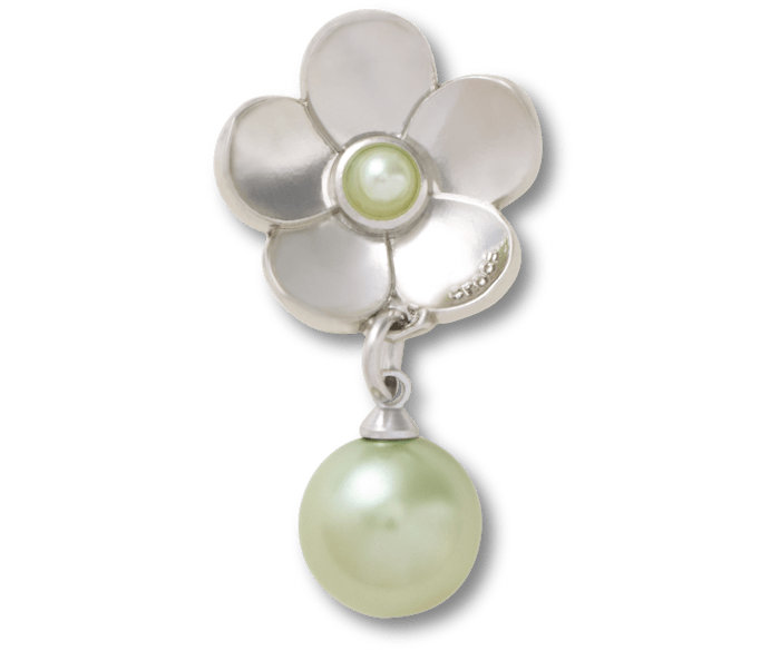 Silver Flower Pearl Dangle