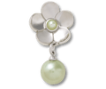 Silver Flower Pearl Dangle
