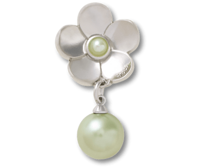 Silver Flower Pearl Dangle