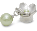 Silver Flower Pearl Dangle