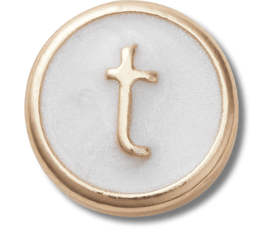 Tiny Pearlized Letter T