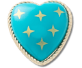 Turquoise and Gold Heart