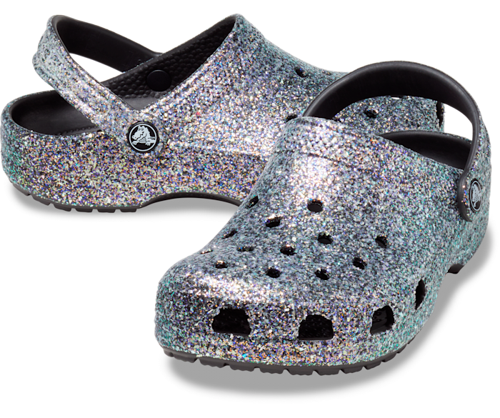 Crocs Classic Glitter Clog Enfant - Vert Menthe Paillette - Vue 110